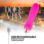 DOLCE VITA - RECHARGEABLE VIBRATOR FIVE PINK 7 SPEEDS