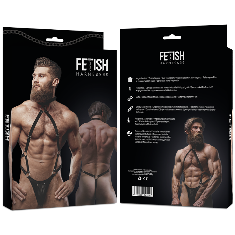 FETISH SUBMISSIVE ATTITUDE - MENS ECO-LEATHER JOCK STRAP HARNESS
