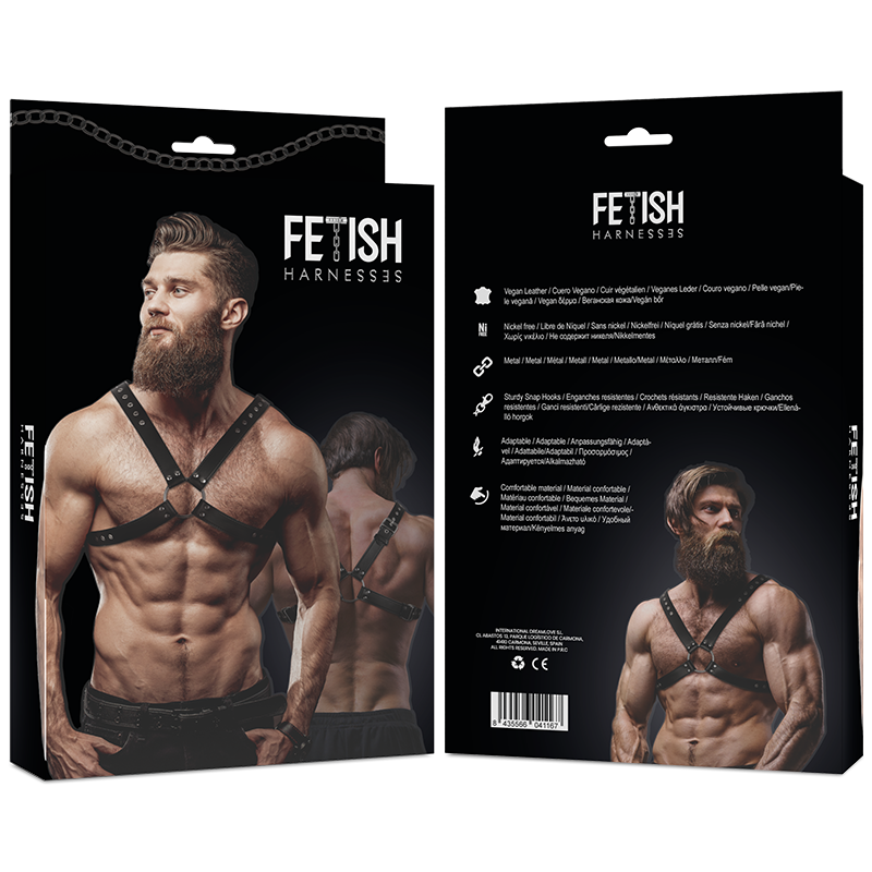 FETISH SUBMISSIVE ATTITUDE - MENS CROSS CHEST ECO-LEATHER HARNESS