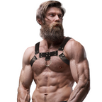 FETISH SUBMISSIVE ATTITUDE - MENS ECO-LEATHER CHEST HARNESS