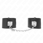KINK - FIXED WRIST RESTRAINTS WITH CHAIN ​​30 CM AND PADLOCK CLOSURE BLACK ADJUSTABLE 16-23 CM X 5.5 CM
