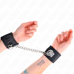 KINK - FIXED WRIST RESTRAINTS WITH CHAIN ​​30 CM AND PADLOCK CLOSURE BLACK ADJUSTABLE 16-23 CM X 5.5 CM