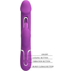 PRETTY LOVE - KAMPAS 3 IN 1 MULTIFUNCTION RABBIT VIBRATOR  PURPLE
