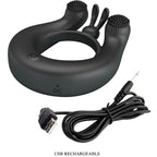 PRETTY LOVE - DAHLIA VIBRATING RING + CLITORIS STIMULATOR 12 VIBRATIONS BLACK