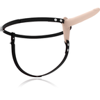 FETISH SUBMISSIVE HARNESS - FLESH SILICONE VIBRATOR 15 CM